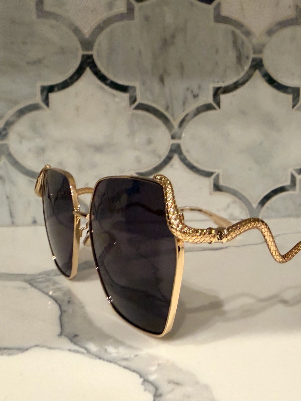 Roberto Cavalli Gold Frame Sunglasses with Burgundy Lenses - Picture 2 of 6